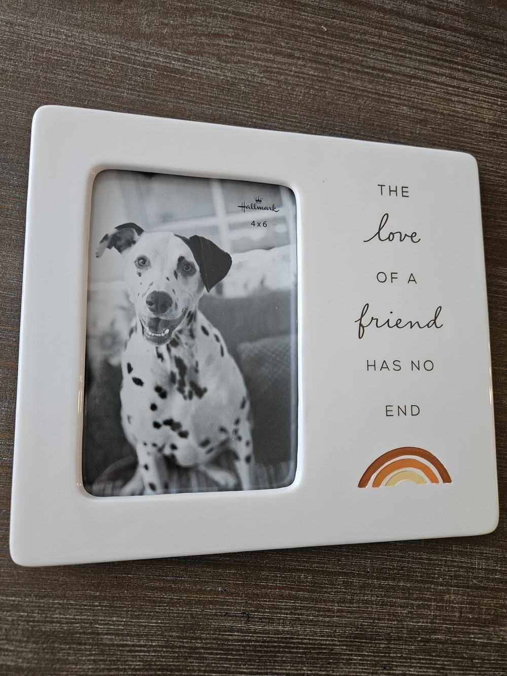 Hallmark 'The Love of a Friend Has No End' Ceramic Photo Frame - White New